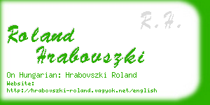 roland hrabovszki business card